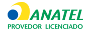 Logo da anatel indicando que o provedor é licenciado pela anatel